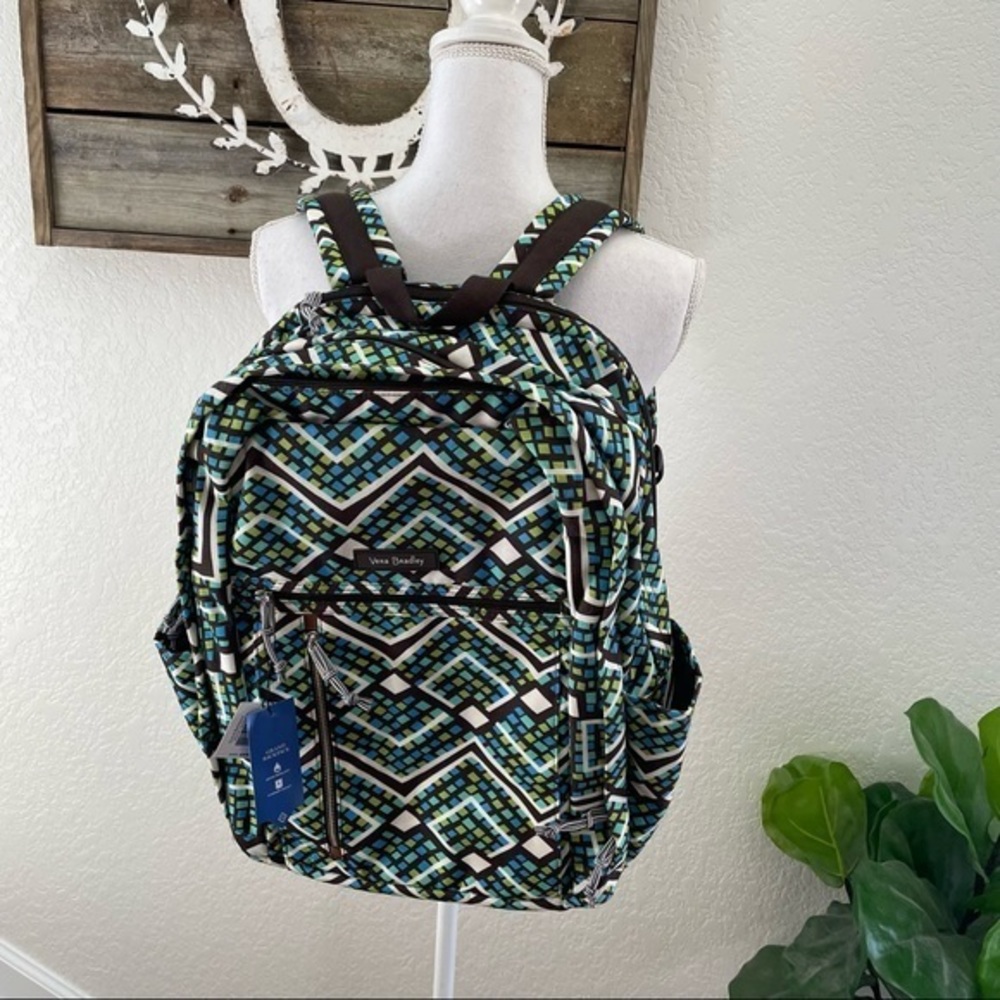 Vera Bradley Grand school backpack laptop bag rainforest print NWT